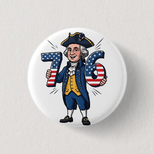 Badge Rond 2,50 Cm 6-7 7-6 George Washington Six Sept Mèmes 67 Tendan