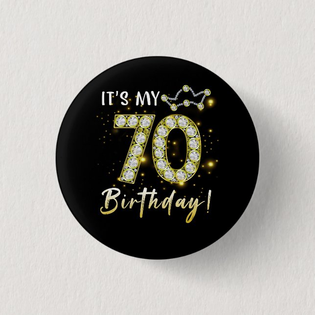 Badge Rond 2,50 Cm 70 ans C_s mon anniversaire 70e anniversaire Diamo (Devant)