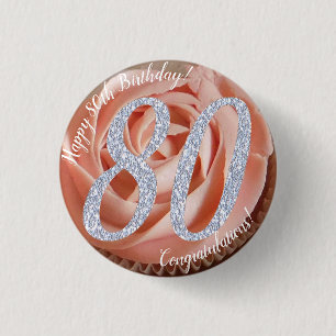 Badge Rond 2,50 Cm 80e Anniversaire Cupcake 3 Cm Round Badge