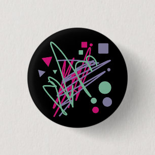 Badge Rond 2,50 Cm 80s design quatre-vingts vintage splash medley art