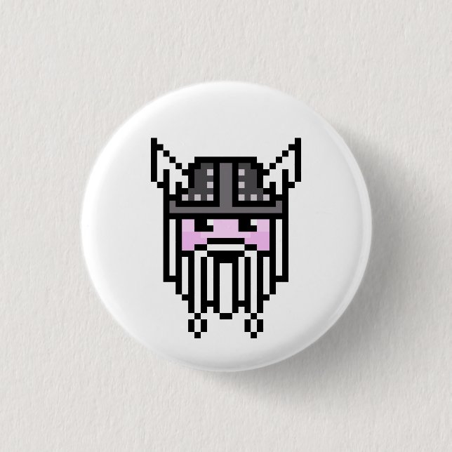 Badge Rond 2,50 Cm 8 bit Viking (Devant)