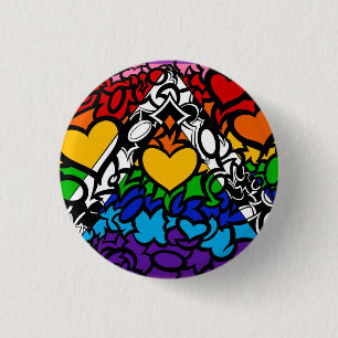 Badge Rond 2,50 Cm 8 traits Rainbow Queer Ally Pride Squiggle