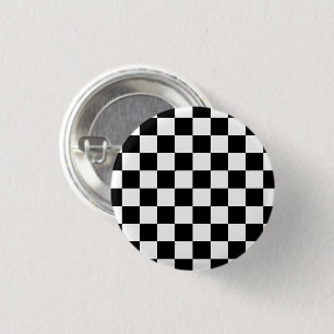 Badge Rond 2,50 Cm à damiers carré noir et blanc