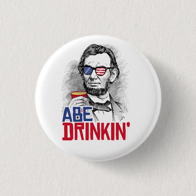 Badge Rond 2,50 Cm Abe Lincoln Party Bro (Devant)