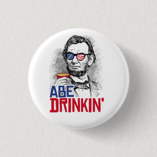 Badge Rond 2,50 Cm Abe Lincoln Party Bro