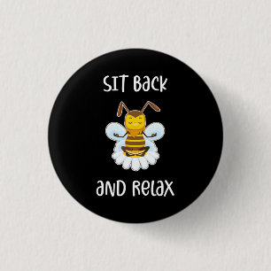 Badge Rond 2,50 Cm Abee Yoga Asseyez-Vous Et Détendez-Vous