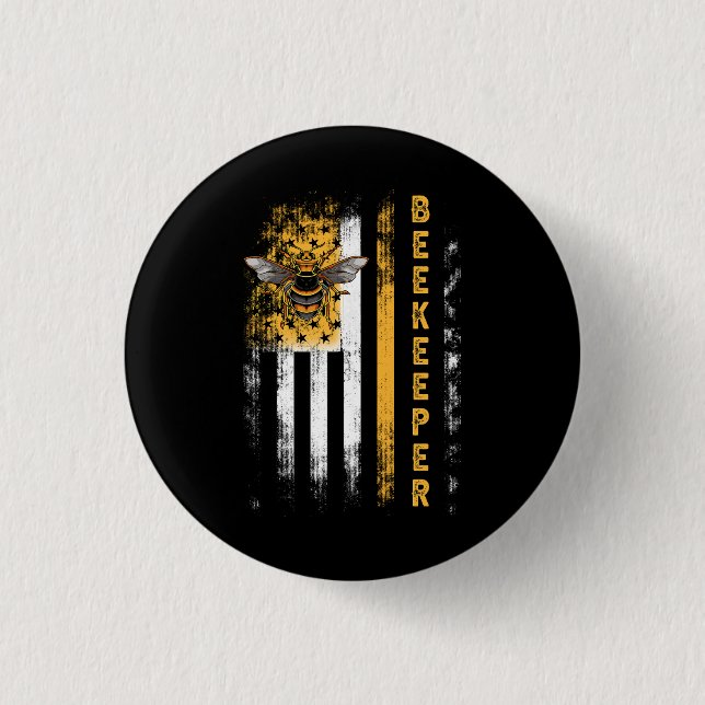 Badge Rond 2,50 Cm Abeille de miel apiculture Hive apiculteur États-U (Devant)