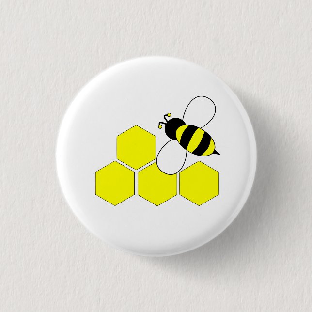 Badge Rond 2,50 Cm Abeille de nid d'abeilles (Devant)