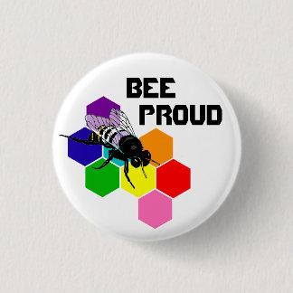 Badge Rond 2,50 Cm Abeille fière - drapeau nonbinary