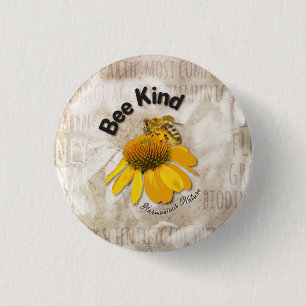 Badge Rond 2,50 Cm Abeille - Nature Harmonieuse