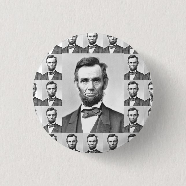 Badge Rond 2,50 Cm Abraham Lincoln (Devant)