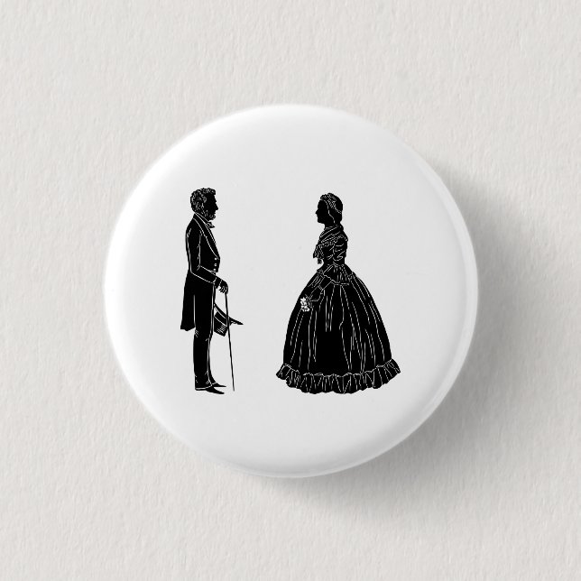 Badge Rond 2,50 Cm abraham lincoln mary todd lincoln silhouette (Devant)