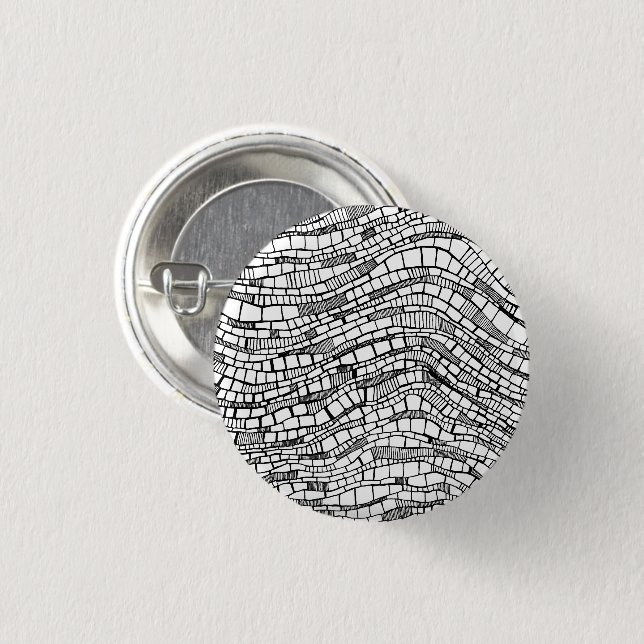 Badge Rond 2,50 Cm Abstract Black and White Shapes Design Button Pin (Devant & derrière)