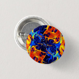 Badge Rond 2,50 Cm abstrait coloré tourbillon de couleur tendance
