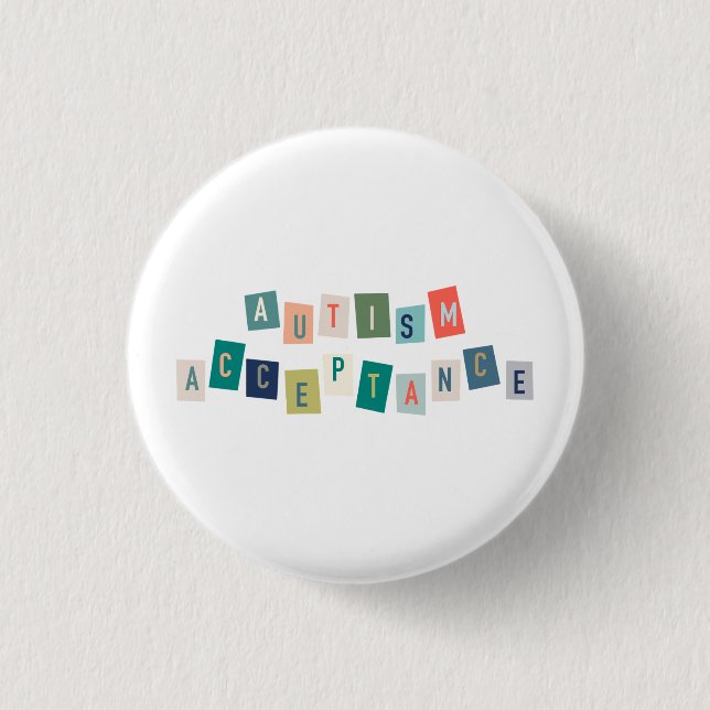 Badge Rond 2,50 Cm Acceptation de l'autisme (Devant)