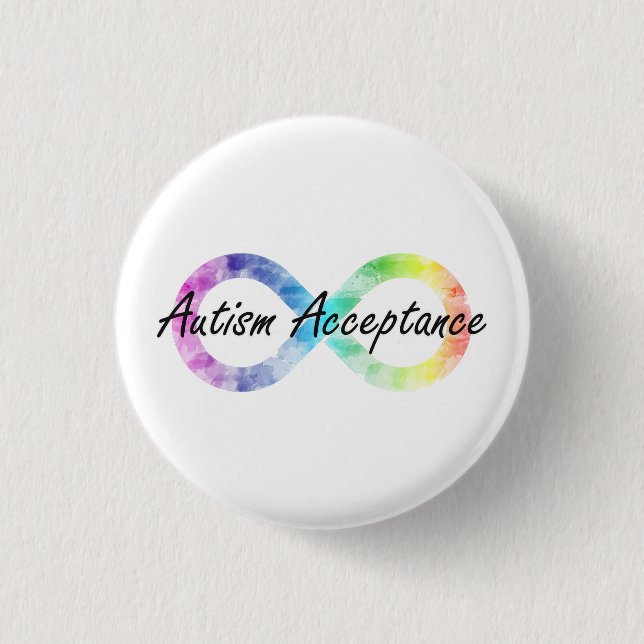 Badge Rond 2,50 Cm Acceptation de l'autisme (Devant)