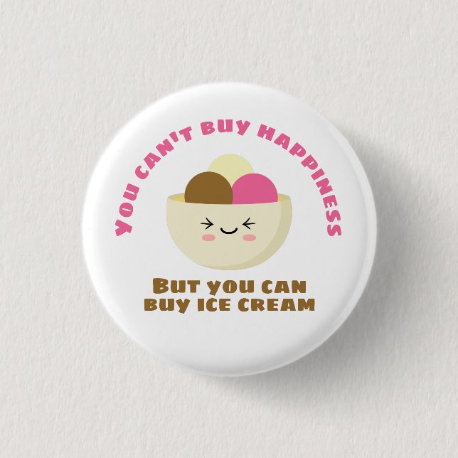 Badge Rond 2,50 Cm Acheter de la crème glacée (Devant)