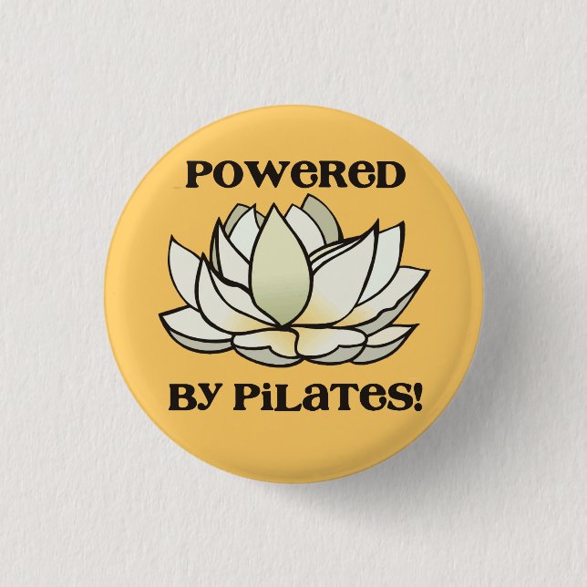 Badge Rond 2,50 Cm Actionné par Pilates Lotus (Devant)