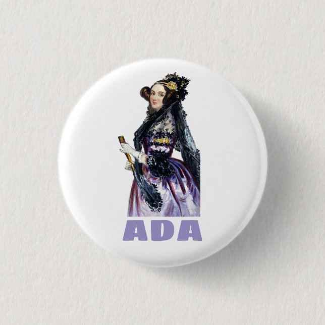 Badge Rond 2,50 Cm Ada Lovelace (Devant)