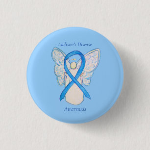 Badge Rond 2,50 Cm Addison's Disease Awareness Angel Ribbon Art Pin