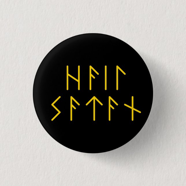 Badge Rond 2,50 Cm Ader Futhark Hail Satan (Devant)