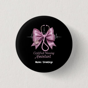 Badge Rond 2,50 Cm Adjointe en soins infirmiers certifiée CNA Coquett