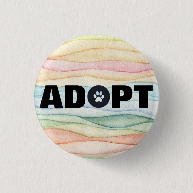 Badge Rond 2,50 Cm Adopter Empreinte de Patte  (Devant)