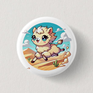Badge Rond 2,50 Cm Adorable chameau borde un désert de sable