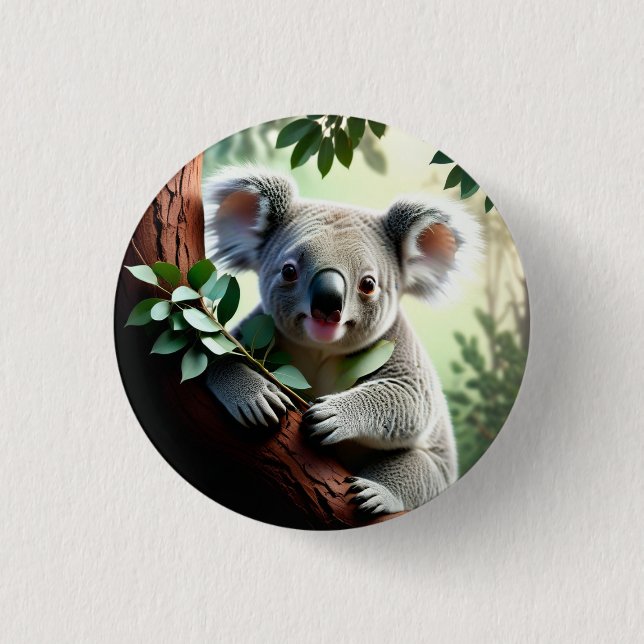 Badge Rond 2,50 Cm Adorable Koala Bear (Devant)