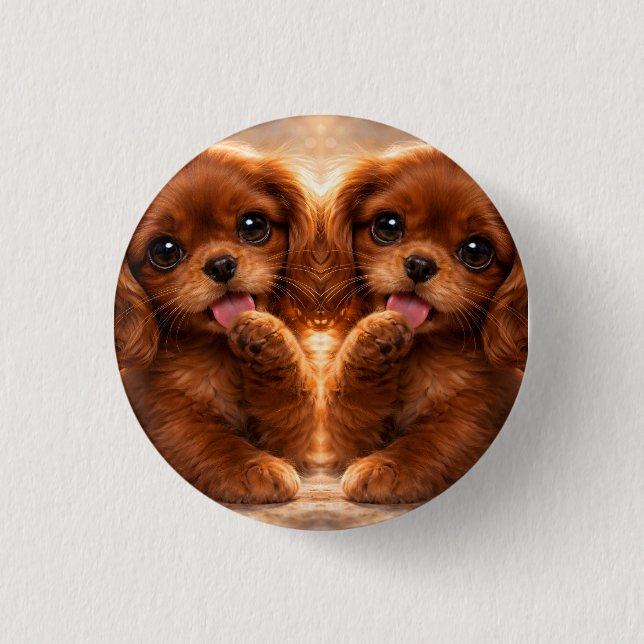 Badge Rond 2,50 Cm Adorable Ruby Cavalier Spaniel (Devant)