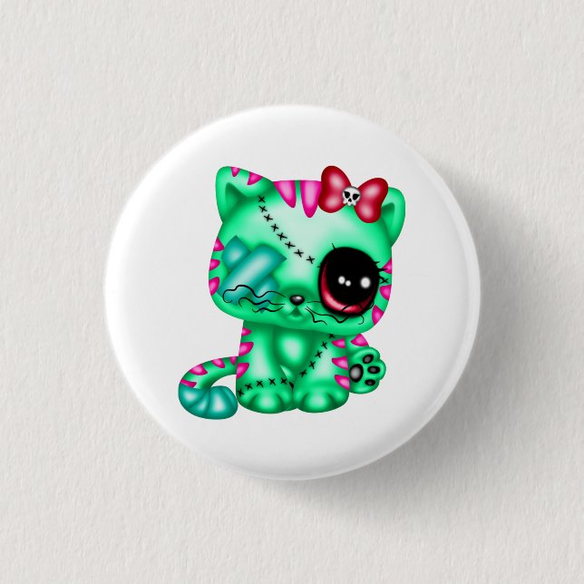 Badge Rond 2,50 Cm Adorable Zombie Kitty (Devant)