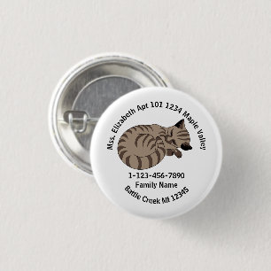 Badge Rond 2,50 Cm Adresse de la famille Lost Tan Tabby Kitten 