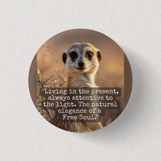 Badge Rond 2,50 Cm Adventurous Meerkat Living (Devant)