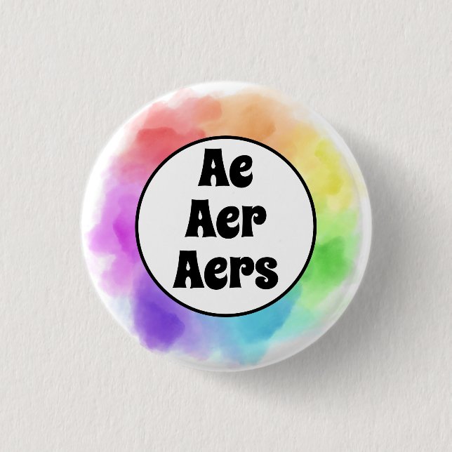 Badge Rond 2,50 Cm Ae Aer Aers Pronounounounes en cercle aquarelle (Devant)