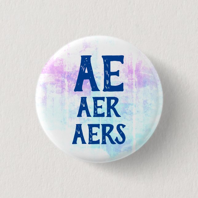 Badge Rond 2,50 Cm Ae Aer Aers Pronouns (Devant)