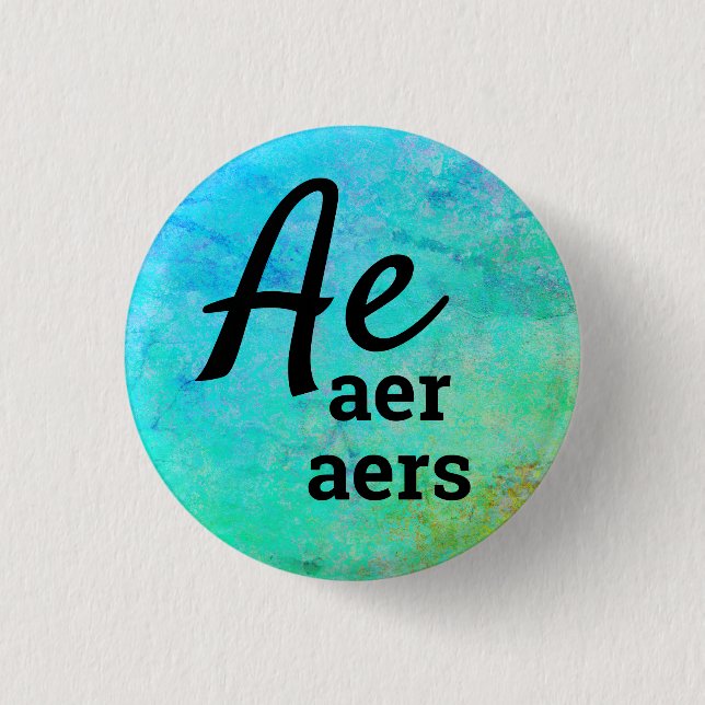 Badge Rond 2,50 Cm Ae, Aer, Aers Pronouns (Devant)