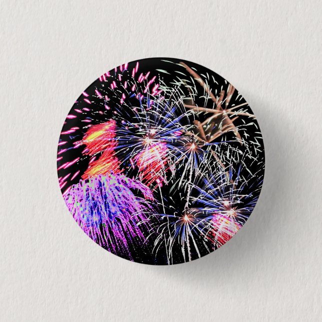 Badge Rond 2,50 Cm Affichage Fireworks (Devant)