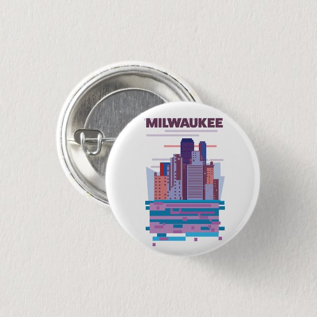 Badge Rond 2,50 Cm Affiche de Milwaukee Travel (Devant & derrière)