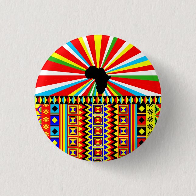 Badge Rond 2,50 Cm Africain Print Kente Motif Tribal (Devant)