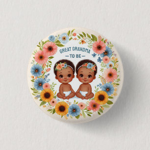 Badge Rond 2,50 Cm African Twin Boys Baby shower Grand Grand-mère à ê
