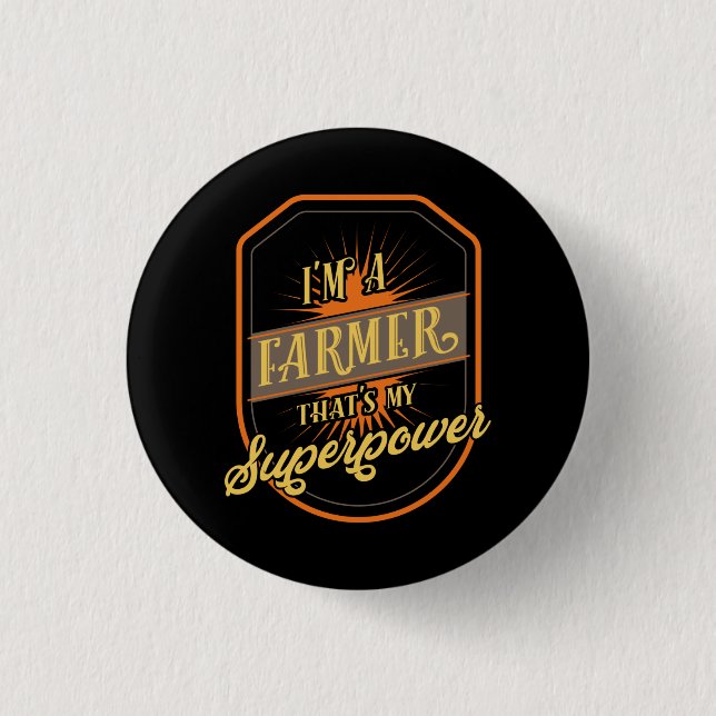 Badge Rond 2,50 Cm Agriculteur (Devant)