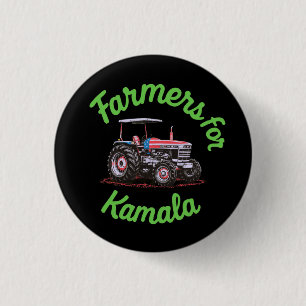 Badge Rond 2,50 Cm Agriculteurs de Kamala soutenant Harris pour le pr