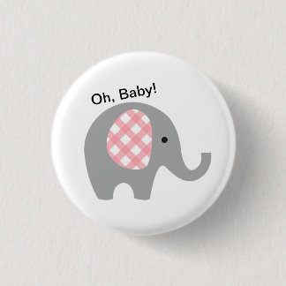 Badge Rond 2,50 Cm Ah, bébé ! Bouton avec l'éléphant gris et les