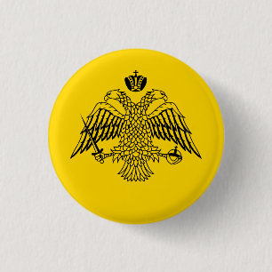 Badge Rond 2,50 Cm Aigle à tête double, Emblème byzantin et chrétien