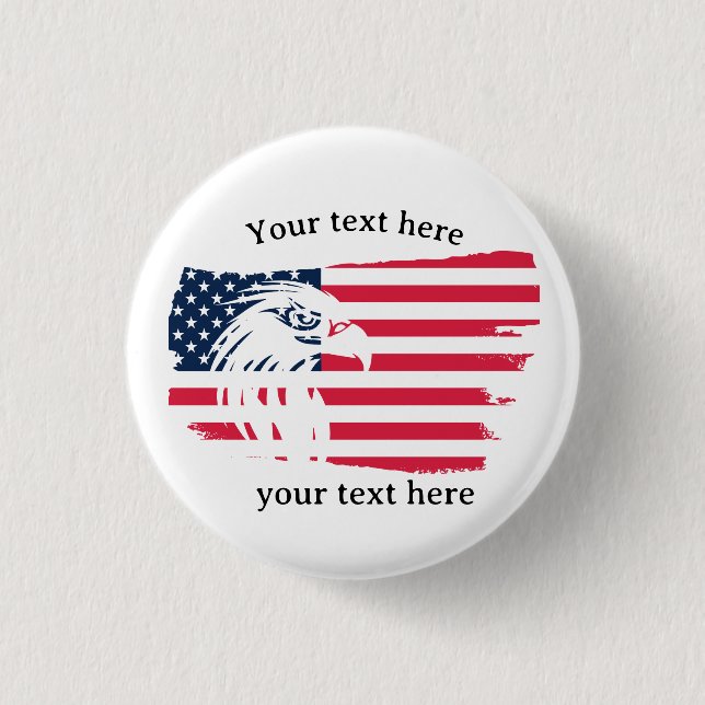 Badge Rond 2,50 Cm aigle et drapeau (Devant)