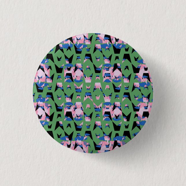 Badge Rond 2,50 Cm Ailes de Flamme Céleste Contenues (Devant)