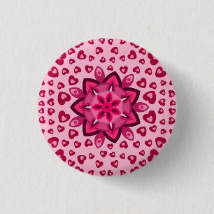 BADGE ROND 2,50 CM AIMER COEUR VALENTINE ANNIVERSAIRE BOUTON CADEAU