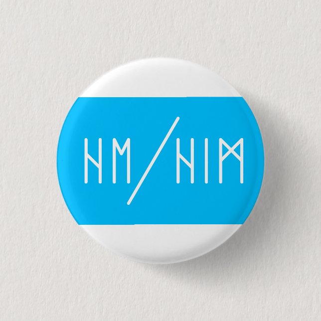 Badge Rond 2,50 Cm Aîné Futhark Il/Lui Pronounouns (Devant)