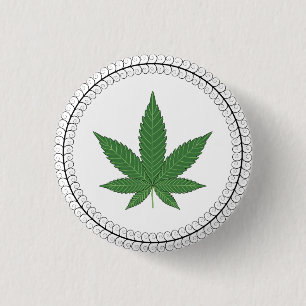 Badge Rond 2,50 Cm Ajustement de l'arbre de feuille de mauvaises herb