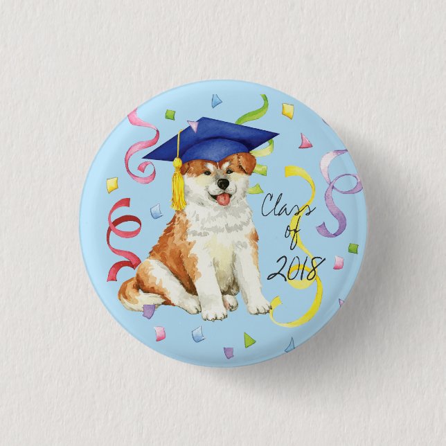 Badge Rond 2,50 Cm Akita Graduate (Devant)